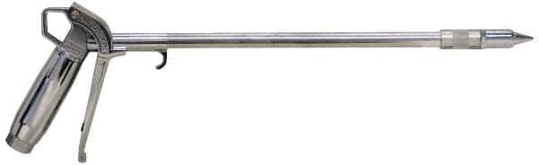 Coilhose Pneumatics - 150 Max psi High Flow Conical Nozzle Pistol Grip Blow Gun - 1/4 NPT, 24" Tube Length, Chrome Plated Aluminum & Brass, Aluminum Extension - Industrial Tool & Supply