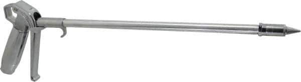 Coilhose Pneumatics - 150 Max psi High Flow Conical Nozzle Pistol Grip Blow Gun - 1/4 NPT, 12" Tube Length, Chrome Plated Aluminum & Brass, Aluminum Extension - Industrial Tool & Supply