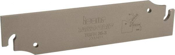 Iscar - 1.0236" Blade Height, 0.098" Blade Width, 4.331" OAL, Neutral Cut, Double End Indexable Cut-Off Blade - TGFH Blade - Industrial Tool & Supply