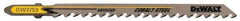 DeWALT - 4" Long, 6 Teeth per Inch, High Carbon Steel Jig Saw Blade - Toothed Edge, 1/4" Wide x 0.06" Thick, U-Shank - Industrial Tool & Supply