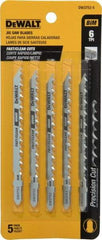 DeWALT - 4" Long, 6 Teeth per Inch, Cobalt Jig Saw Blade - Toothed Edge, 1/4" Wide x 0.06" Thick, T-Shank - Industrial Tool & Supply