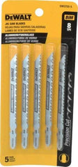 DeWALT - 4" Long, 8 Teeth per Inch, Cobalt Jig Saw Blade - Toothed Edge, 1/4" Wide x 0.06" Thick, T-Shank - Industrial Tool & Supply