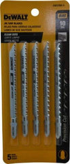 DeWALT - 4" Long, 10 Teeth per Inch, Cobalt Jig Saw Blade - Toothed Edge, 1/4" Wide x 0.06" Thick, T-Shank - Industrial Tool & Supply