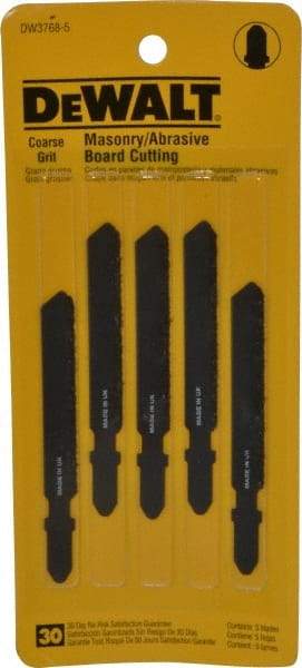 DeWALT - 3" Long, Carbide Grit Jig Saw Blade - Continuous Edge, 0.3" Wide x 0.06" Thick, T-Shank - Industrial Tool & Supply