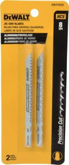 DeWALT - 4" Long, 8 Teeth per Inch, High Carbon Steel Jig Saw Blade - Toothed Edge, 1/4" Wide x 0.06" Thick, T-Shank - Industrial Tool & Supply