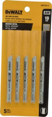 DeWALT - 3" Long, 18 Teeth per Inch, High Carbon Steel Jig Saw Blade - Toothed Edge, 0.3" Wide x 0.0313" Thick, U-Shank - Industrial Tool & Supply