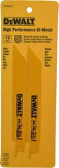 DeWALT - 6" Long x 3/4" Thick, Bi-Metal Reciprocating Saw Blade - Straight Profile, 10 TPI, Toothed Edge, Universal Shank - Industrial Tool & Supply