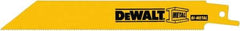 DeWALT - 6" Long, Bi-Metal Reciprocating Saw Blade - Straight Profile, 18 TPI, Toothed Edge, Universal Shank - Industrial Tool & Supply