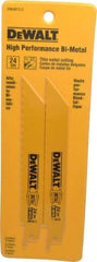 DeWALT - 6" Long x 3/4" Thick, Bi-Metal Reciprocating Saw Blade - Straight Profile, 24 TPI, Toothed Edge, Universal Shank - Industrial Tool & Supply