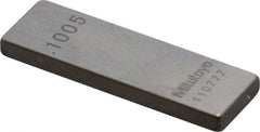 Mitutoyo - 0.1005" Rectangular Steel Gage Block - Accuracy Grade 0, Includes Certificate of Inspection - Industrial Tool & Supply