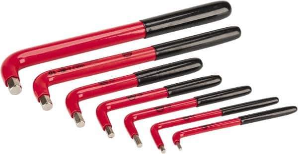 Wiha - 7 Piece Insulated L-Key Hex Key Set - Hex Range 3 to 12mm - Industrial Tool & Supply