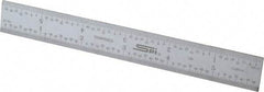 SPI - 6" Long, 1/64, 1/50, 1/32, 1/10" Graduation, Rigid Steel Rule - 3R Graduation Style, 3/4" Wide, Silver, Satin Chrome Finish - Industrial Tool & Supply