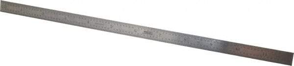 SPI - 12" Long, 1/64, 1/50, 1/32, 1/10" Graduation, Flexible Stainless Steel Rule - 3R Graduation Style, 1/2" Wide, Silver, Polished Finish - Industrial Tool & Supply