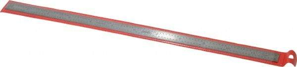 SPI - 12" Long, 1/64, 1/32" and 0.5, 1mm Graduation, Flexible Stainless Steel Rule - English/Metric Graduation Style, 1/2" Wide, Silver, Polished Finish - Industrial Tool & Supply