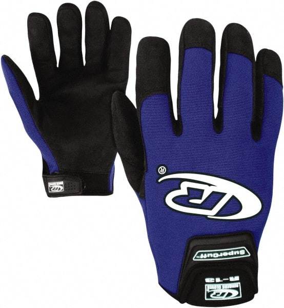 Ringers Gloves - Size S (8) Synthetic Leather General Protection Work Gloves - For Mechanic's & Lifting, Uncoated, Hook & Loop Cuff, Full Fingered, Blue, Paired - Industrial Tool & Supply