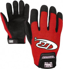 Ringers Gloves - Size S (8) Synthetic Leather General Protection Work Gloves - For Mechanic's & Lifting, Uncoated, Hook & Loop Cuff, Full Fingered, Red, Paired - Industrial Tool & Supply
