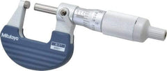 Mitutoyo - 0 to 1" Range, 0.0001" Graduation, Mechanical Outside Micrometer - Ratchet Stop Thimble, Accurate to 0.0001" - Industrial Tool & Supply