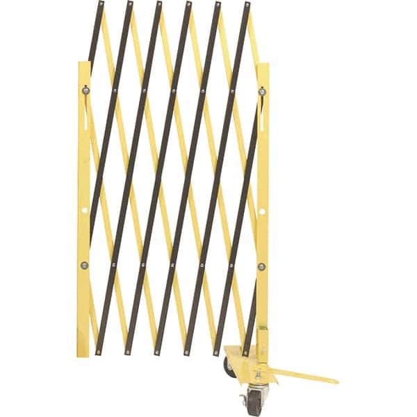 Illinois Engineered Products - 40" High Portable Barrier Gates - Galvanized Steel, Yellow/Black - Industrial Tool & Supply