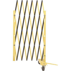 Illinois Engineered Products - 40" High Portable Barrier Gates - Galvanized Steel, Yellow/Black - Industrial Tool & Supply