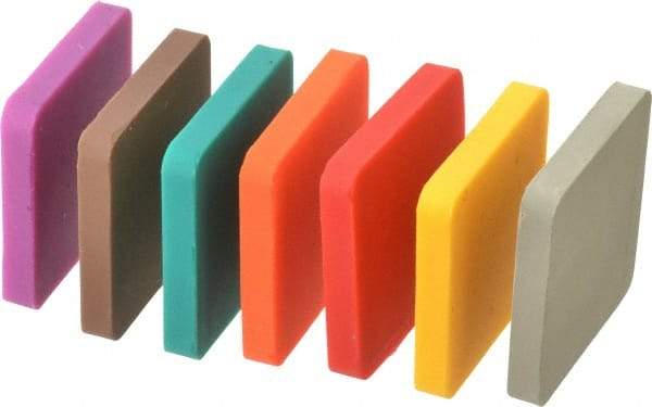 SPI - 30 HA to 90 HA Hardness, Shore A Scale, Hardness Calibration Test Block Kit - 2 Inch Long, 2 Inch Wide, 0.285 Inch High, 7 Piece - Industrial Tool & Supply