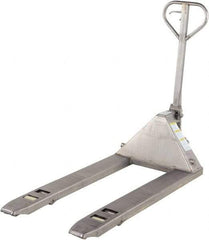 Vestil - 5,500 Lb Capacity, 7-3/4" Lift Stainless Steel Pallet Truck - 2-7/8" Min Lift Height, 48" Fork Length x 27" Fork Width, 27" Overall Width - Industrial Tool & Supply