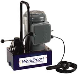Value Collection - 10,000 psi Electric Hydraulic Pump & Jack - 1 Gal Oil Capacity, 4-Way, 3 Position Valve, Use with Double Acting Cylinders, Advance, Hold & Retract - Industrial Tool & Supply