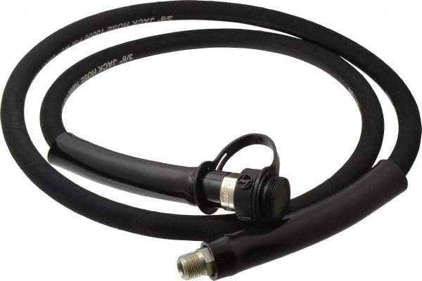 Value Collection - 3/8" Inside Diam x 3/8 NPT 6' Hydraulic Pump Hose - 10,000 psi, 3/8 NPTF Male Opposite End, Rubber - Industrial Tool & Supply