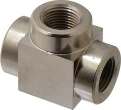 Value Collection - 3/8 NPTF Steel Hydraulic Hose Tee - 10,000 psi - Industrial Tool & Supply