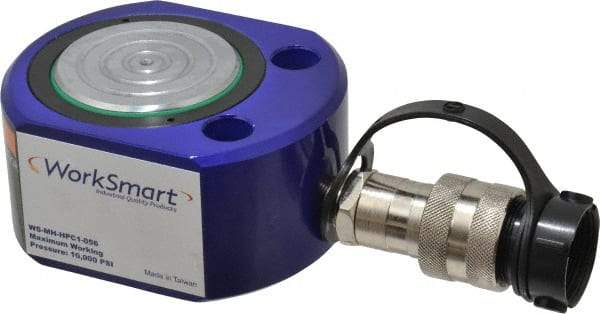 Value Collection - 30 Ton, 0.51" Stroke, 3.31 Cu In Oil Capacity, Portable Hydraulic Flat Body Cylinder - 6.49 Sq In Effective Area, 2.31" Lowered Ht., 2.82" Max Ht., 2.87" Cyl Bore Diam, 2.5" Plunger Rod Diam, 10,000 Max psi - Industrial Tool & Supply