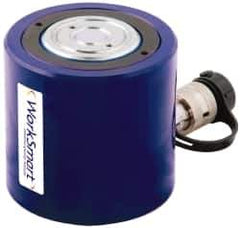 Value Collection - 50 Ton, 2.36" Stroke, 23.29 Cu In Oil Capacity, Portable Hydraulic Low Profile Cylinder - 9.87 Sq In Effective Area, 4.8" Lowered Ht., 7.17" Max Ht., 3.54" Cyl Bore Diam, 2.76" Plunger Rod Diam, 10,000 Max psi - Industrial Tool & Supply