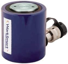 Value Collection - 30 Ton, 2.44" Stroke, 15.84 Cu In Oil Capacity, Portable Hydraulic Low Profile Cylinder - 6.49 Sq In Effective Area, 4.61" Lowered Ht., 7.05" Max Ht., 2.87" Cyl Bore Diam, 2.5" Plunger Rod Diam, 10,000 Max psi - Industrial Tool & Supply