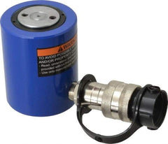 Value Collection - 10 Ton, 1.5" Stroke, 3.53 Cu In Oil Capacity, Portable Hydraulic Low Profile Cylinder - 2.35 Sq In Effective Area, 3.48" Lowered Ht., 4.98" Max Ht., 1.73" Cyl Bore Diam, 1.5" Plunger Rod Diam, 10,000 Max psi - Industrial Tool & Supply