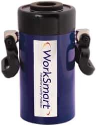 Value Collection - 60 Ton, 6" Stroke, 78.25 Cu In Oil Capacity, Portable Hydraulic Hollow Hole Cylinder - 13.05 Sq In Effective Area, 12.76" Lowered Ht., 18.76" Max Ht., 4.08" Cyl Bore Diam, 3.66" Plunger Rod Diam, 10,000 Max psi - Industrial Tool & Supply