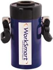 Value Collection - 60 Ton, 6" Stroke, 78.25 Cu In Oil Capacity, Portable Hydraulic Hollow Hole Cylinder - 13.05 Sq In Effective Area, 12.76" Lowered Ht., 18.76" Max Ht., 4.08" Cyl Bore Diam, 3.66" Plunger Rod Diam, 10,000 Max psi - Industrial Tool & Supply