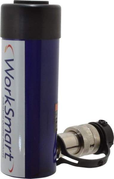 Value Collection - 10 Ton, 4.02" Stroke, 9 Cu In Oil Capacity, Portable Hydraulic Single Acting Cylinder - 2.24 Sq In Effective Area, 6.85" Lowered Ht., 10.87" Max Ht., 1.69" Cyl Bore Diam, 1.49" Plunger Rod Diam, 10,000 Max psi - Industrial Tool & Supply