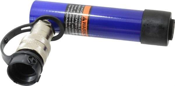 Value Collection - 5 Ton, 3.07" Stroke, 3.07 Cu In Oil Capacity, Portable Hydraulic Single Acting Cylinder - 1 Sq In Effective Area, 6.65" Lowered Ht., 9.72" Max Ht., 1.13" Cyl Bore Diam, 1" Plunger Rod Diam, 10,000 Max psi - Industrial Tool & Supply