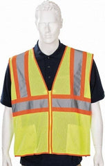 PIP - High Visibility Vest - CL2 2 PKT LIME YLW LRG HI-VIS MESH FABRIC VEST - Industrial Tool & Supply