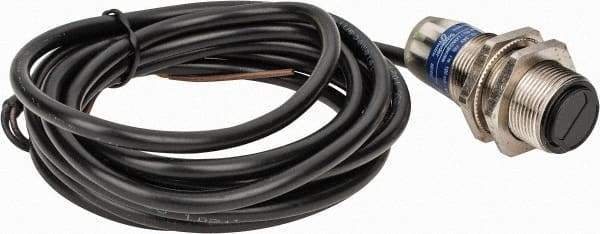 Telemecanique Sensors - Cable Connector, 4m Nominal Distance, Shock and Vibration Resistant, Retroreflective Photoelectric Sensor - 12 to 24 VDC, 500 Hz, Nickel Plated Brass, 46mm Long x 18mm Wide - Industrial Tool & Supply