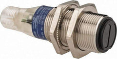Telemecanique Sensors - 4 Pin M12 Connector, 4m Nominal Distance, Shock and Vibration Resistant, Retroreflective Photoelectric Sensor - 12 to 24 VDC, 500 Hz, Nickel Plated Brass, 2.36 Inch Long x 0.71 Inch Wide - Industrial Tool & Supply