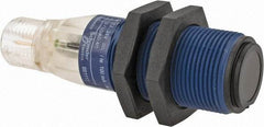 Telemecanique Sensors - 4 Pin M12 Connector, 15m Nominal Distance, Shock and Vibration Resistant, Through Beam Photoelectric Sensor - 12 to 24 VDC, 500 Hz, PBT, 2.36 Inch Long x 0.71 Inch Wide - Industrial Tool & Supply