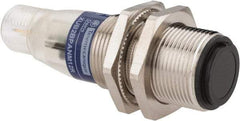 Telemecanique Sensors - 4 Pin M12 Connector, 15m Nominal Distance, Shock and Vibration Resistant, Through Beam Photoelectric Sensor - 12 to 24 VDC, 500 Hz, Nickel Plated Brass, 2.36 Inch Long x 0.71 Inch Wide - Industrial Tool & Supply