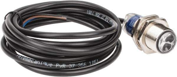 Telemecanique Sensors - Cable Connector, 0.1m Nominal Distance, Shock and Vibration Resistant, Diffused Photoelectric Sensor - 12 to 24 VDC, 500 Hz, Nickel Plated Brass, 1.81 Inch Long x 0.71 Inch Wide - Industrial Tool & Supply