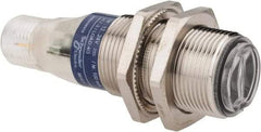 Telemecanique Sensors - 4 Pin M12 Connector, 0.1m Nominal Distance, Shock and Vibration Resistant, Diffused Photoelectric Sensor - 12 to 24 VDC, 500 Hz, Nickel Plated Brass, 2.36 Inch Long x 0.71 Inch Wide - Industrial Tool & Supply