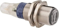 Telemecanique Sensors - 4 Pin M12 Connector, 0.1m Nominal Distance, Shock and Vibration Resistant, Diffused Photoelectric Sensor - 12 to 24 VDC, 500 Hz, Nickel Plated Brass, 2.36 Inch Long x 0.71 Inch Wide - Industrial Tool & Supply