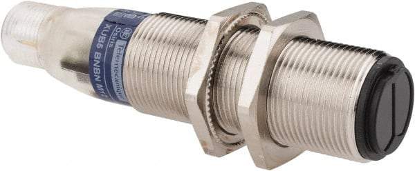 Telemecanique Sensors - 4 Pin M12 Connector, 0.6m Nominal Distance, Shock and Vibration Resistant, Diffused Photoelectric Sensor - 12 to 24 VDC, 500 Hz, Nickel Plated Brass, 2.99 Inch Long x 0.71 Inch Wide - Industrial Tool & Supply