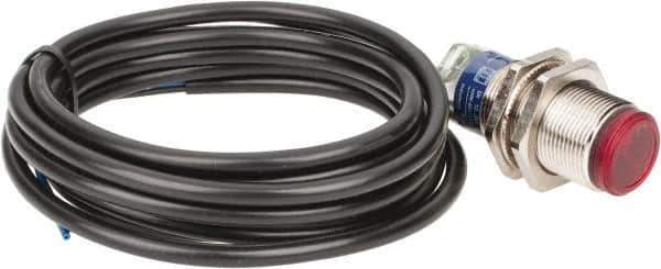 Telemecanique Sensors - Cable Connector, 2m Nominal Distance, Shock and Vibration Resistant, Polarized Retroreflective Photoelectric Sensor - 12 to 24 VDC, 500 Hz, Nickel Plated Brass, 1.89 Inch Long x 0.71 Inch Wide - Industrial Tool & Supply