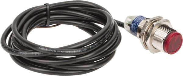 Telemecanique Sensors - Cable Connector, 2m Nominal Distance, Shock and Vibration Resistant, Polarized Retroreflective Photoelectric Sensor - 12 to 24 VDC, 500 Hz, Nickel Plated Brass, 1.89 Inch Long x 0.71 Inch Wide - Industrial Tool & Supply