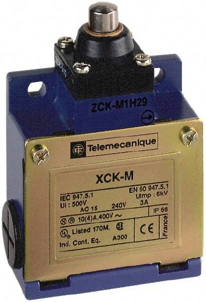 Telemecanique Sensors - DP, NC/NO, 240 VAC, Screw Terminal, End Plunger Actuator, General Purpose Limit Switch - IP66 IPR Rating - Industrial Tool & Supply