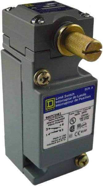 Square D - SPDT, NC/NO, 600 Volt Screw Terminal, Rotary Head Actuator, General Purpose Limit Switch - 1, 2, 4, 6, 12, 13, 6P NEMA Rating, IP67 IPR Rating - Industrial Tool & Supply