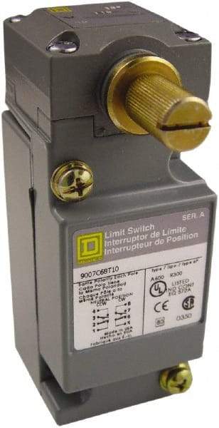 Square D - DPDT, NC/NO, 600 VAC at 1.20 Amp, 600 VDC at 0.10 Amp, Screw Terminal, Rotary Head Actuator, General Purpose Limit Switch - 1, 2, 4, 6, 12, 13, 6P NEMA Rating, IP66 IPR Rating - Industrial Tool & Supply